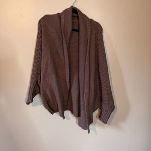 Dolman Cardigan Sweater OS Dusty Mauve EUC
